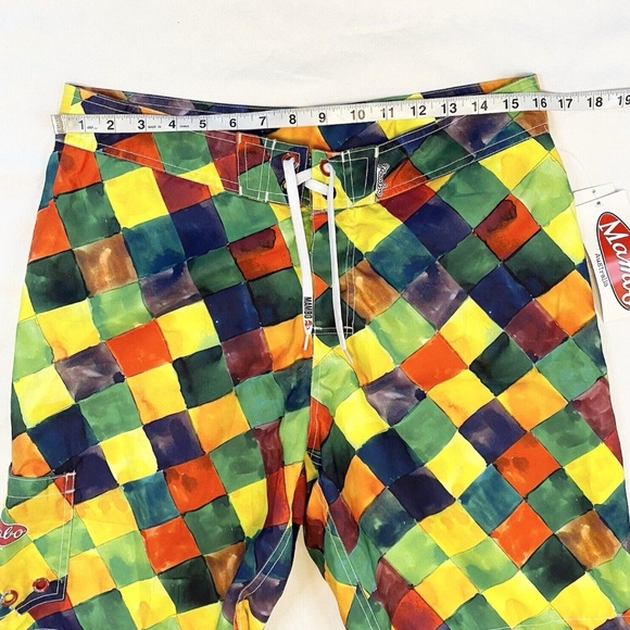 Mambo Australia Men Size M Swim Trunks Multi-Color Tiles Side Pocket NWT $48 - Picture 2 of 16